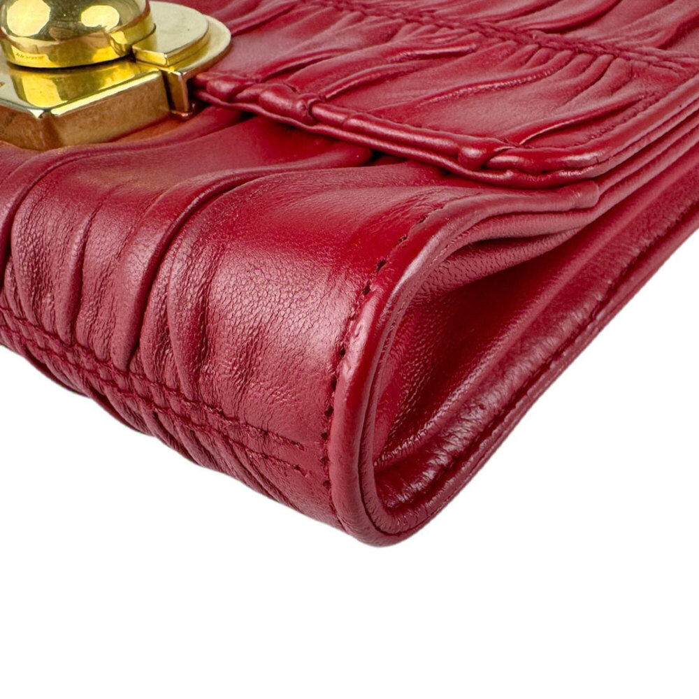 PRADA Red Leather Shoulder Bag - Picture 9 of 13